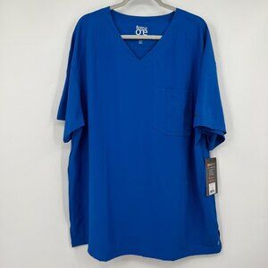 Barco One - Men's V-Neck 4 Pocket Scrub Top Men's size 2xl blue NWT